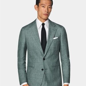 Dark Green Suit Supply Ethonas Sport Coat with Notch Lapel and Textured Fabric